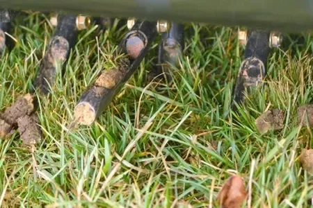 aerator machine with lawn plugs