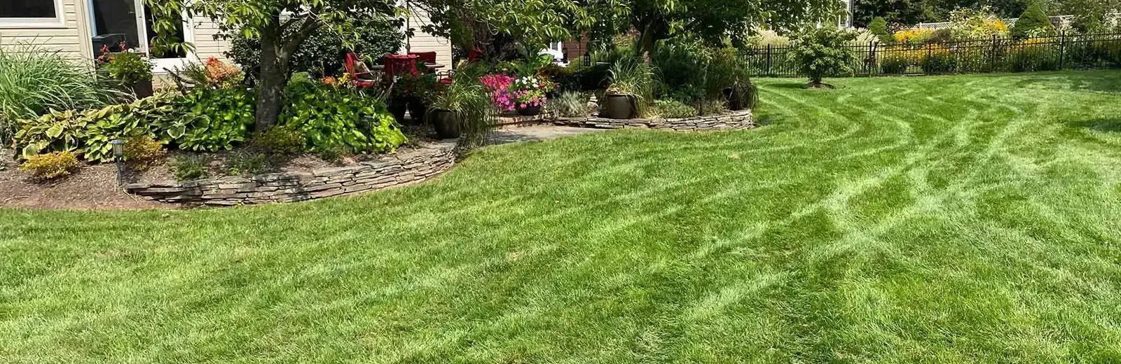 nicely landscaped yard