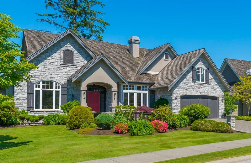 nice home with green healthy grass